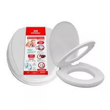 Assento Sanit Elevado Oval 7,5cm Almofada Com Tampa Mebuki