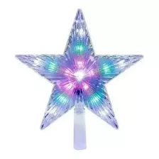 Estrela Ponteira 10 Led 14,5cm Enfeite Árvore Natal Bivolt Cor Colorido