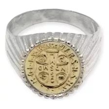 Anillo Plata Y Oro San Benito