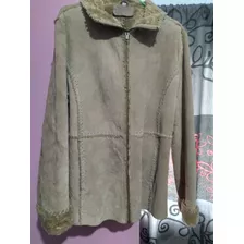 Campera De Cuero Beige