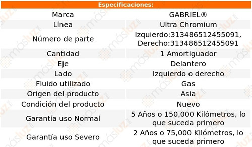 (1) Amortiguador Del Ultra Chromium Der O Izq Enclave 08/12 Foto 2