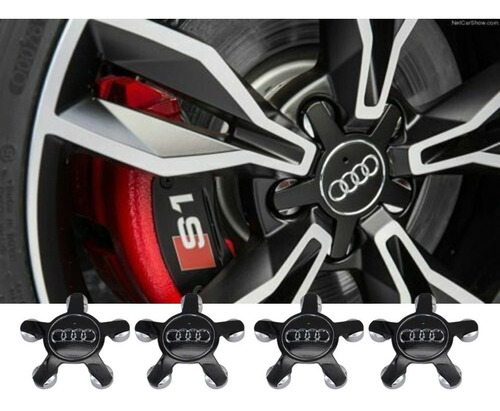 Kit De 4 Centros De Rin Audi A4 Allroad 10-15 135 Mm Negro Foto 3