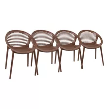 Set X 4 Sillas Sillón Plástico Apilable Leblón Quality Ct