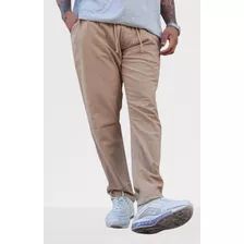 Pantalon Jogger Corte Clasico Simil Lino Basico De Hombre