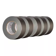 Kit 5 Fitas Silver Tape Multiuso Cinza 50 Metros Adesiva Uso