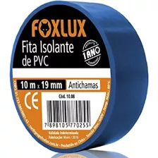 Fita Isolante Pvc Antichamas 10m X 19mm Azul 1 Un. Foxlux