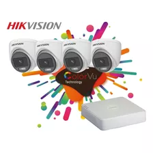 Kit 4 Camaras Domo Hikvision Colorvus 2.0mp 1080p Jwk