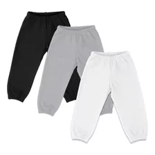 Kit 3 Calça Mijão Culote De Malha Cor Sortido Menino Menina