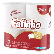 Papel Higiênico Fofinho Folha Dupla Fardo Com 4 Rolos De 30m