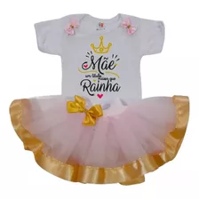 Body Bebê Menina Roupa Mesversário Temático Fantasia C/ Saia