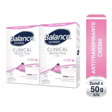 Desodorante Balance Crema Clinical Care Mujer 2 Unidades De 50gr