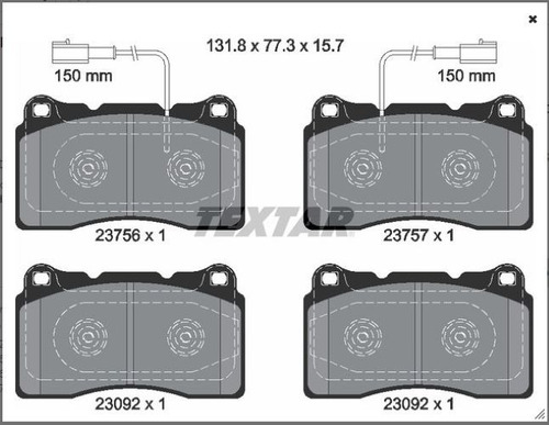 Balatas Delanteras Alfa Romeo Guilietta 2011-2013 Textar  Foto 2