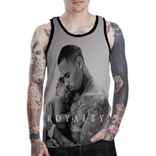 Stompy Camiseta Regata Chris Brown Royalty Hip Hop Rap Black