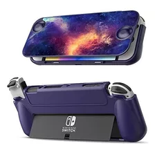 Funda Protectora Galaxia Morada Para Nintendo Switch Oled