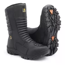 Bota Coturno Em Couro Masculina Para Chuva E Moto Promoção