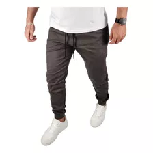 Calça Jogger Sarja Masculina Elastano Elástico Punho