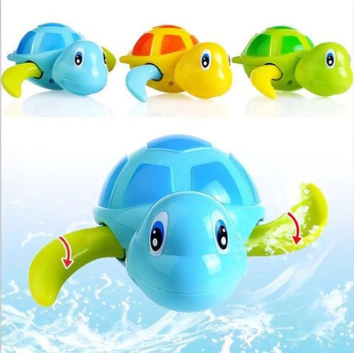 Brinquedo Banho Tartaruga Plástico Bath Toys Mecanismo Corda