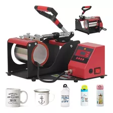 Prensa Sublimadora Transfer Térmica Cilíndrica 110v Mecolour Cor Preto/vermelho