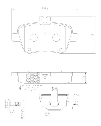 Balatas Ceramicas Tra Mercedes-benz A200 13 Al 17 Brembo Foto 2