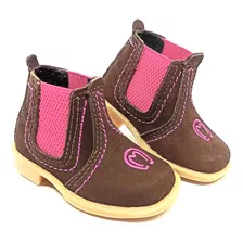 Botina Bota Rosa Country Feminino Cowgirl Mangalarga Couro