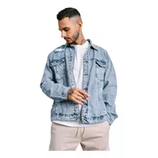 Campera De Jeans Oversize Rigida De Hombre