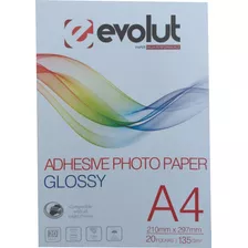 100 Folhas Papel Foto Glossy Adesivo À Prova D'água A4 135g