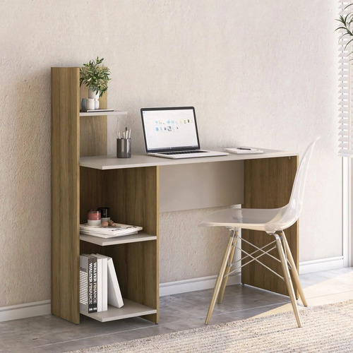 Mesa Escrivaninha De Escritório Ímola 120cm Mel E Arenas Mel/arenas