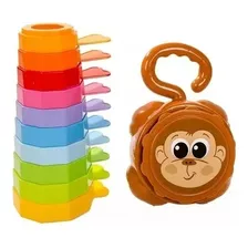 Brinquedo Infantil Educativo Empilha Baby Macaco Crianças