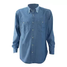 Camisa Jeans Hombre Denim 100% Algodón Manga Larga