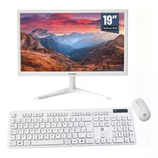 Kit Monitor Mymax 19'' Hdmi E Vga + Teclado E Mouse Branco 