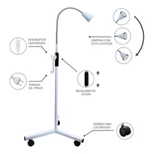 Foco Cirúrgico Clínico Hospitalar Lâmpada Led E Rodízio