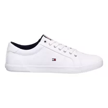 Tenis Tommy Hilfiger Para Hombre Fm0fm01536 Color Blanco Diseño De La Tela Liso Talla 27.5 Mx