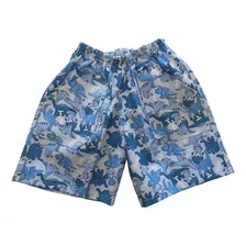 Short Bermuda Bebe Gabardina Estampada Elástico Y Bolsillos