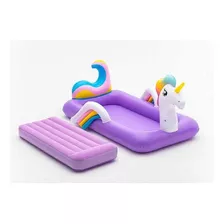  Colchón Inflable Unicornio Bestway +3 - 196x104x84cm -67713 Color Morado