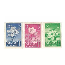 Finlandia Serie Mint 368/70 Flores Beneficio T B C 10 Euros