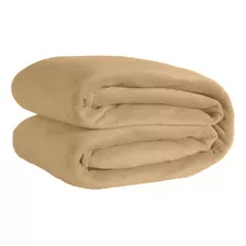 Cobertor Manta Microfibra Casal Queen Lisa 2,00m X 1,80m Premium Soft Veludo Bege Casa Laura Enxovais