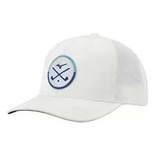 Mizuno Standard Crossed Clubs Meshback Hat, Blanco, Osfa