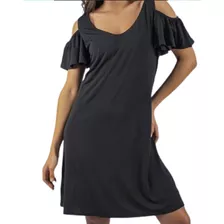 Vestido Hombro Desc Acetato Manga Campana 2/3xl Talle Grande