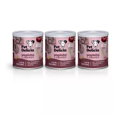 Kit 3 Unidades Pet Delícia Papinha De Frango 320g Cães