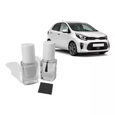 Tinta Tira Risco Retoque Automotivo Kia Picanto Branco Claro