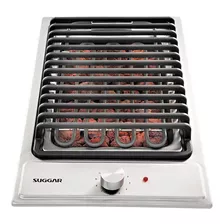 Cooktop Elétrico Inox Barbecue Churrasqueira Com Grelha Cor Cinza 220v