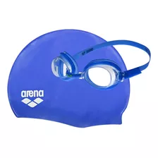 Combo Arena Pool Jr. Gafas Gorro Blue-clear Blue-white