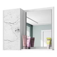 Espelheira Para Banheiro Com Armário 1 Porta Gênova Branco/c