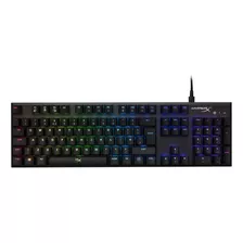 Teclado Gamer Hyperx Alloy Fps Qwerty Kailh Silver Speed Inglés Us Color Negro Con Luz Rgb