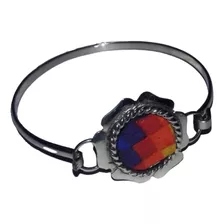 Pulsera Esclava De Alpaca Wipala X10 - Barro Cocido