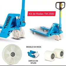 Kit Rodas Nylon Paleteira Paletrans Tm2500 Carga+ Direcional