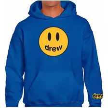 Buzo Hoodie Canguro Drew Azul Justin Bieber Tendencia Moda 