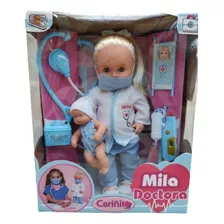 Muñeca Mila Pediatra Con Bebe Incluido Adar Cariñito