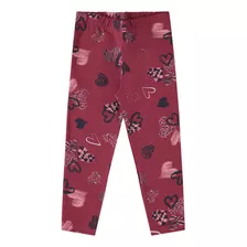 Legging Cotton Coração Vermelho Menina Alenice