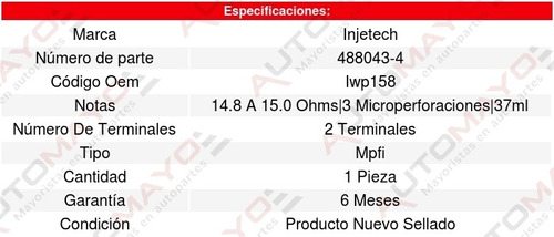 Inyector Combustible Pointer Pi 4cil 1.8l 06 Al 10 8252698 Foto 3